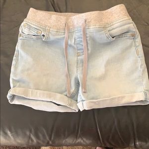 Girls jean pull on shorts